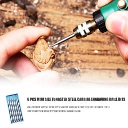 6pcs/set 2.35 Handle Tungsten Steel Engraving Cutter Electric Hollow New 204 Threading Machine Olive Core Carving Cut 1.0-2.3mm