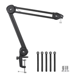 TOMLOV Flexible Arm Digital Microscope Stand, Upgraded Suspension Boom Scissor Arm Stand Heavy Duty Mic Arm For Diy Solding