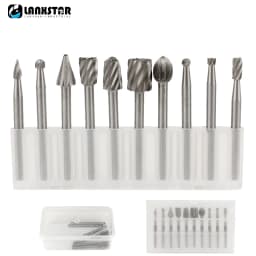 6/10pcs Set HSS Routing Router Drill Bits Set for Dremel Carbide Rotary Burrs Tools Wood Stone Metal Root Carving Milling Cutter