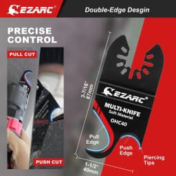 EZARC Oscillating Multi Tool Hook Knife Blade, 3PCS Multitool Saw Blades for Cutting Soft Materials Roofing Shingles, PVC Carpet