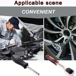 46-Piece Car Repair Kit with Green Ratchet Tools for Vehicle Maintenance