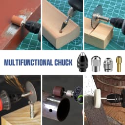 Keyless Chuck1/32" to 1/8" Replacement 4486 and 4485 Drill Keyless Chuck Shank Rotary Tool Quick Change Adapter Kit Compatible