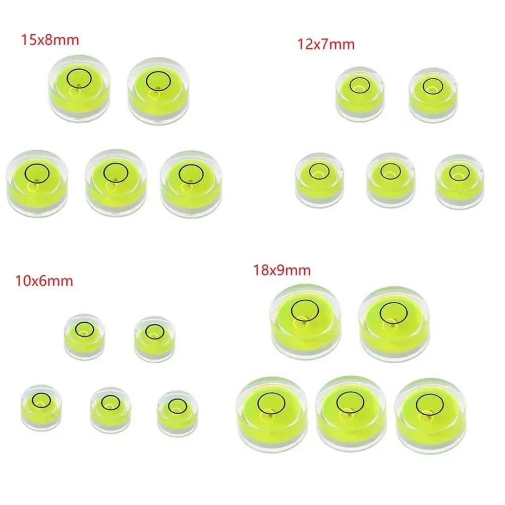 5pcs Round Horizontal Bubble Level High Precision Environmental Bulls Eye Spirit Level Accessories For Measuring Instrume