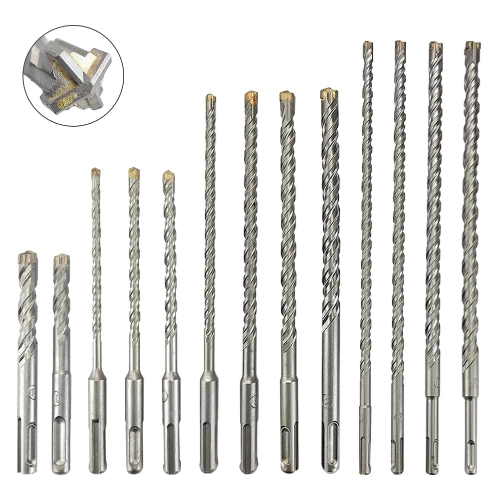 Concrete SDS Plus Drill Bit Cross Tips 4 Cutters 110 160 210 260 350 Wall Brick Block Electric Hammer Masonry Drilling Bits