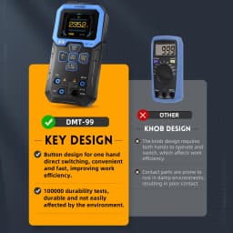 FNIRSI DMT-99 Digital Multimeter 9999Counts Auto Range 1000V 10A AC DC Voltage Resistance Capacitance Diode NCV Hz Live Wire