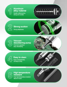 RELIFE RL-084 Pro Strong Suction Aluminum Alloy Desoldering Sucker Powerful Vacuum Suction for PCB Soldering Removal & Repair