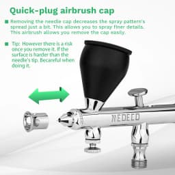 NEOECO NCT-SJ83 Dual Action Airbrush 9cc 1/3 oz Fluid Cups Quick Remove Air brush Cap Design Gravity Feed Set for Model Cake Art