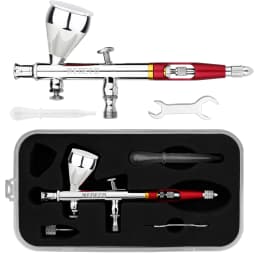 NEOECO NCT-SJ83 Dual Action Airbrush 9cc 1/3 oz Fluid Cups Quick Remove Air brush Cap Design Gravity Feed Set for Model Cake Art