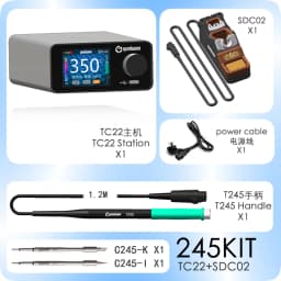 GEEBOON 220W TC22 soldering station compatible with 115/210/245/T12 soldering tip color curve display soldering rework station