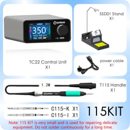 GEEBOON 220W TC22 soldering station compatible with 115/210/245/T12 soldering tip color curve display soldering rework station