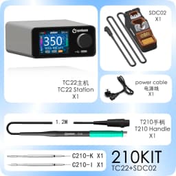 GEEBOON 220W TC22 soldering station compatible with 115/210/245/T12 soldering tip color curve display soldering rework station