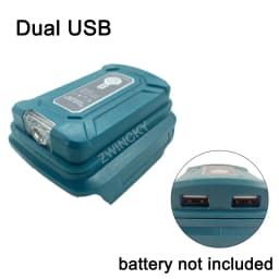 For Makita/HongSong/BoDa/FoGo 18V Li-ion Battery Adapter With LED Lamp Flashlight Dual USB Type C Mobile Phone Charger