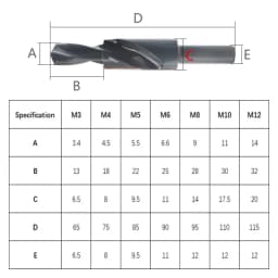 90/180 Degree Two Stage Step Drill Bit M3-M12 Screw Counterbore Twist Drill Chamfer Countersink Hole Saw Metalworking Tool