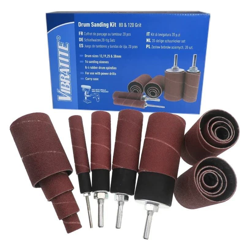 Drum Sanding Kit 20 Pcs Rubber Spindle Sanding Drum Sander Tool Kit Set for Drill Press for Home Improvement Hobbies Carpentry