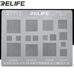 RELIFE Multi-Purpose BGA Stencil for 0.3/0.35/0.4/0.5/Parallel/45 Degree Hole Universal Solder BGA Reballing Stencil Solder Net