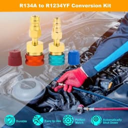 R1234YF to R134A Quick Connector Adapter, Splice Connector Hose Adapter for AC Charging of Automotive Air Conditioner