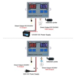 W3001 W3002 W3005 W1088 W1099 Digital Display Hygrometer Thermorelator Microcomputer Temperature Humidity Controller 12V 220V