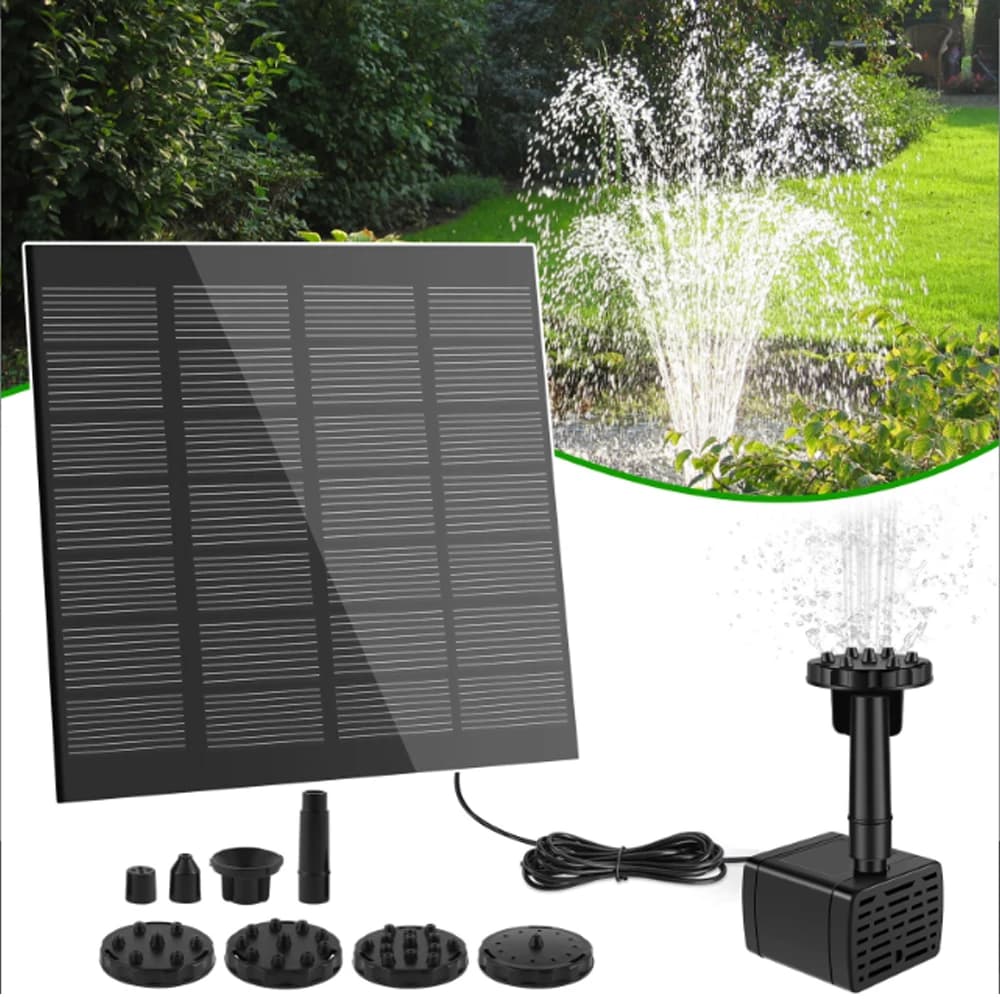 1.5W Panel Brushless Solar Water Pump Monocrystalline Silicon Low Noise Waterfall Fountain Pond Pump Kit Tool Garden Decoration