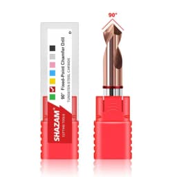 SHAZAM HRC55 2-Blade Tungsten Steel Carbide Red Circle Chamfer Centering Drill For CNC Machining Center 60° 90° 120° Bit To