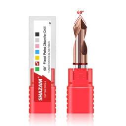 SHAZAM HRC55 2-Blade Tungsten Steel Carbide Red Circle Chamfer Centering Drill For CNC Machining Center 60° 90° 120° Bit To