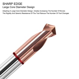 SHAZAM HRC55 2-Blade Tungsten Steel Carbide Red Circle Chamfer Centering Drill For CNC Machining Center 60° 90° 120° Bit To