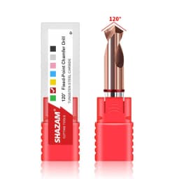 SHAZAM HRC55 2-Blade Tungsten Steel Carbide Red Circle Chamfer Centering Drill For CNC Machining Center 60° 90° 120° Bit To