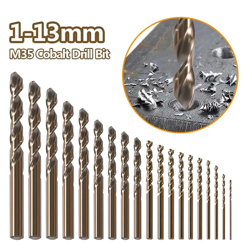 1mm-13mm Cobalt HSS Drill Bit M35 For Stainless Steel Drilling Metalworking Electric Drill Bit Drill Manual Drill Chuck