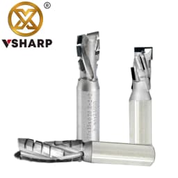 Vsharp Diamond Spiral Milling Cutter PCD Corn End Mill Engraving Slotting CNC Tool for Silicate Board Anti-Bite MDF Solid Wood
