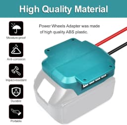 Power Wheels Battery Adapter Compatible for Makita 18V BL1830 BL1840 Power Convertor for DIY RC Toys