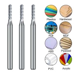 10pcs PCB Corn End Milling Cutter 0.5-3.175mm, 3.175mm (1/8) Shank Hard Alloy PCB Milling Cutter CNC Cutting Milling Cutter