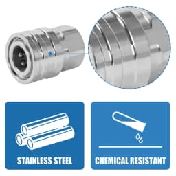 Pressure Washer Coupler 1/4 Inch Stainless Steel Quick Connect Fittings Male Female Accessories With Internal External Thread