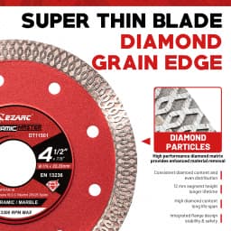 EZARC 2Pcs 115mm/125mm Super Thin Diamond Saw Blades Diamond Tile Blade for Cutting Porcelain Ceramic Granite Marble Tile