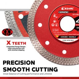 EZARC 2Pcs 115mm/125mm Super Thin Diamond Saw Blades Diamond Tile Blade for Cutting Porcelain Ceramic Granite Marble Tile