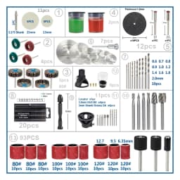 CMCP Rotary Tool Accessories for Power Drill Sanding Grinding Polishing Dremel Accessories Wood Metal Engraving Abrasive Tool