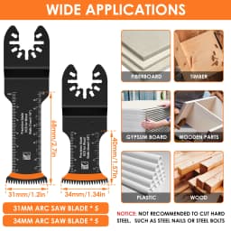 8/10Pcs Japanese Oscillating Saw Blades HighCarbon teel Bi-Metal Curved edge Multitool Blades Sharp Wear Resistant Cutter Blade