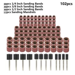 CMCP 102/132pcs Sanding Drum Set 1/4 3/8 1/2 Inch Sanding Bands With Sanding Mandrels For Nail Dremel Accessories
