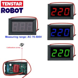 AC 70-500V 0.56" LED Digital Voltmeter Voltage Meter Volt Instrument Tool 2 Wires Red Green Blue Display 110V 220V DIY 0.56 Inch