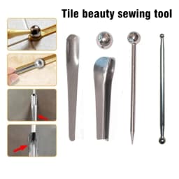 5pcs Caulking Nozzle Applicator Finishing Tool Spatula Plastic Glue Shovel Tile Brick Joints Floor Silicone Remover Grout Kit