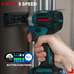 ONEVAN 600N.m Brushless Electric Screwdriver 5-Speed Cordless Electric Impact Driver Kit Drill Tool For Makita 18V Battery Pin