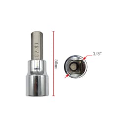 3/8 Inch Hex Bit Socket Set Sturdy Allen Key Sockets Professional 3/8inch Drive Drill Metric Tools Kit Durable Impact Socket Set