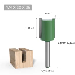 LAVIE 1pc 1/4mm Shank Straight Bit Double Flute Router Bits Milling Cutter For Wood Woodwork Tool C07-002