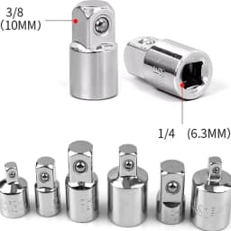 6pcs Ratchet Wrench Socket Converter Sleeve Head Adapter 1/2 " To 3/8" To 1/4 "Stainless Steel To 1/4" To 1/2 "To 3/8"