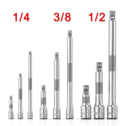 1/4" 3/8" 1/2" Socket Ratchet Wrench Extension Bar 50/75/100/125/150/250mm Long Bar Steering Sleeve Connecting Rod Accessories