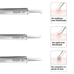 German Ultra-fine No. 5 Cell Pimples Blackhead Clip Tweezers Beauty Salon Special Scraping & Closing Artifact Acne Needle Tool