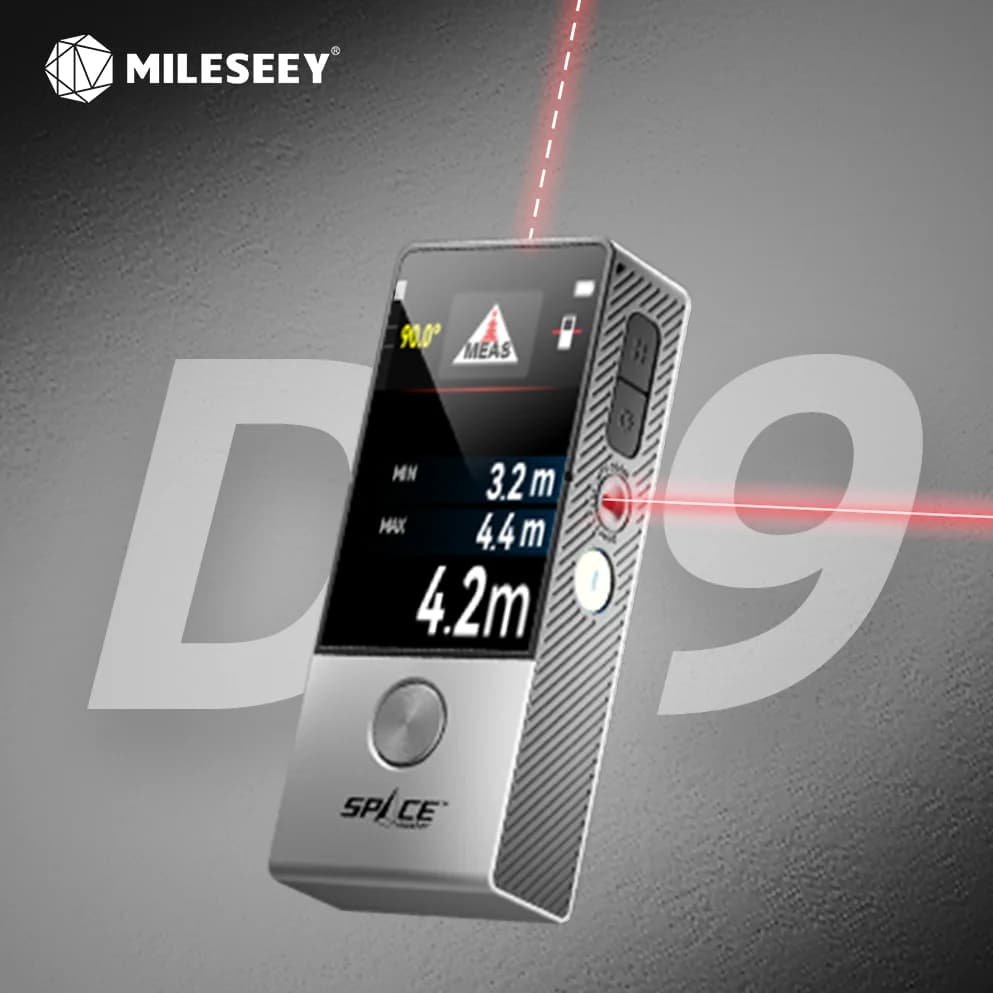 MiLESEEY D9 Laser Distance Meter, Bluetooth Laser Tape Measure, 100M Laser Measure with Visual Aligning, Easily Draw CAD