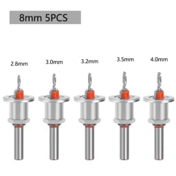 Adjustable Countersink Drill Bits 8mm Shank Drill Bit Set Screw Woodworking Chamfer Tool Quick Change 2.8mm 3mm 3.2mm 3.5mm 4mm
