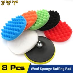 3" 5" 7" 80/125/180mm Polishing Sponge Pad Kit Car Polisher Soft Wave Foam Waffle Pad Car Wash Cleaning Detailing Tool