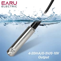 EARU Level Sensor 4-20mA 0-5V 0-10V Output Liquid Level Transmitter Water Level Sensor Probe Detector Controller Float Switch