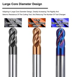AZZKOR HRC50/55/70 For Steel Material Endmills 4-Flute Ball End Mill Tungsten Carbide CNC Milling Cutter Tools R0.5-R6.0mm