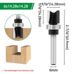 LAVIE 1pc 6mm 1/4"Shank Bearing Straight Router Bit Cutter Milling Cutter Woodworking Tools C06013A